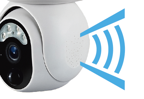 侵入者への注意喚起にも対応した防犯機能